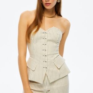 Nocturne striped strapless top